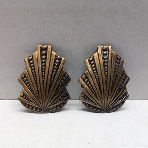 Vintage Button Covers Brass Tone Art Deco